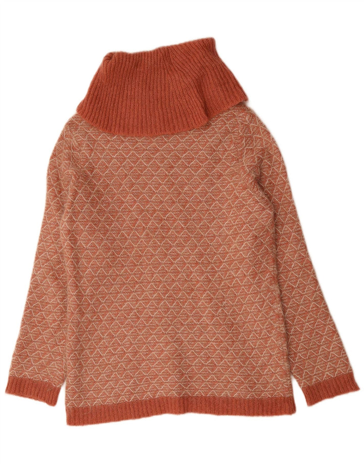 Madeleine Rollkragenpullover für Damen, UK 14, mittelrosa, geometrisch