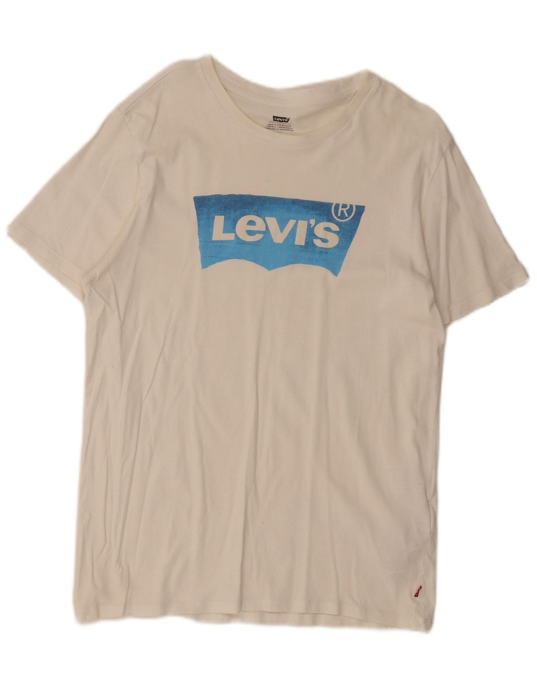 Levi's Herren-T-Shirt mit Grafik, Größe L, aus weißer Baumwolle