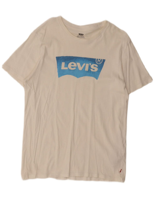 Levi's Herren-T-Shirt mit Grafik, Größe L, aus weißer Baumwolle