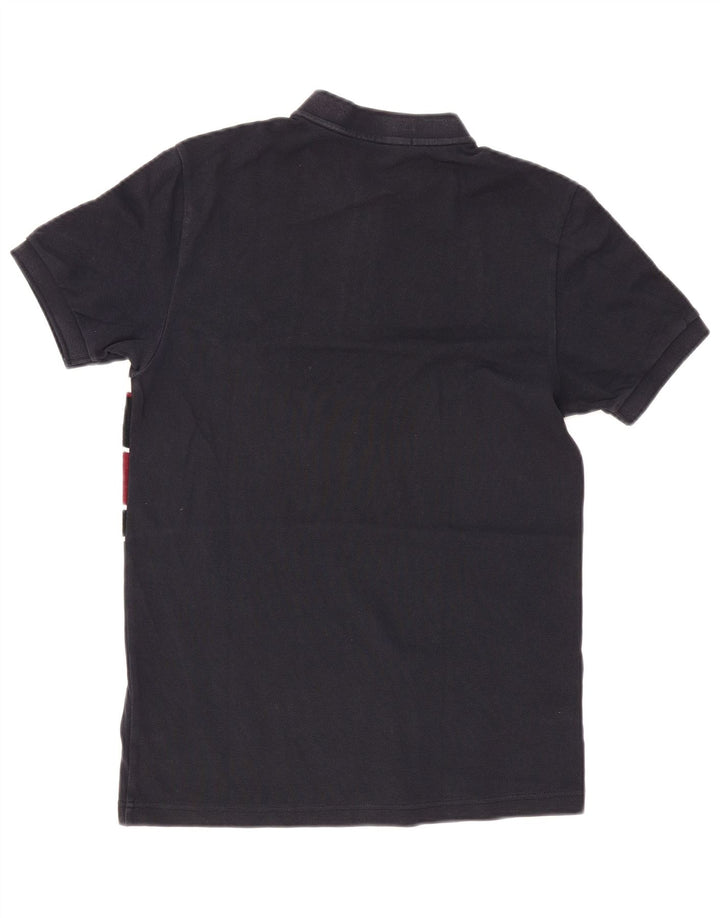 Fred Perry Herren-Poloshirt, klein, marineblau, Colourblock-Baumwolle