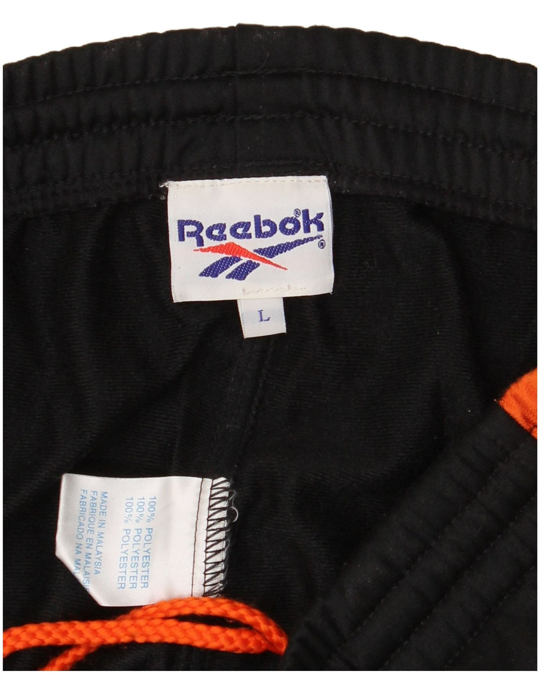 Reebok Herren-Trainingshose, groß, schwarzes Colourblock-Polyester