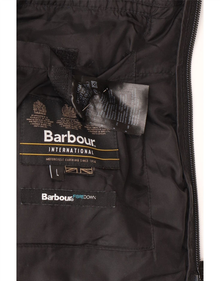 Barbour Herren-Jacke mit Kapuze, gepolstert, UK 40, Größe L, Schwarz, Polyester