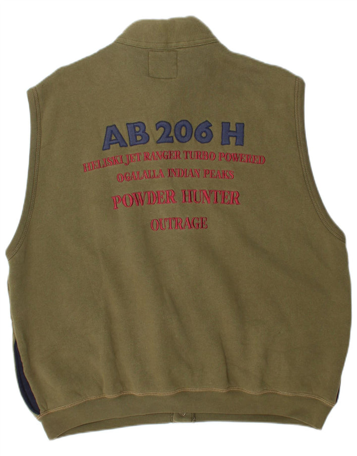 Outrage Herren-Gilet mit Grafik, UK 40, Größe L, Khaki