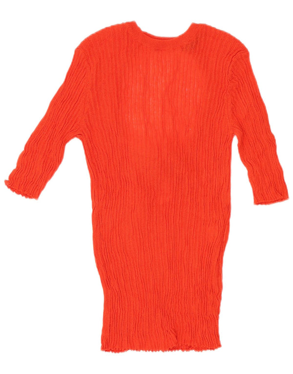 Zara Womens 3/4 Sleeve Jumper Dress UK 8 Small Red Viscose
