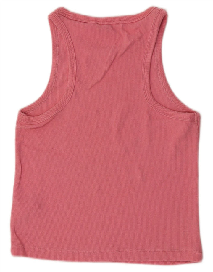 Tommy Hilfiger Damen Crop Vest Top UK 12 Mittelrosa Baumwolle