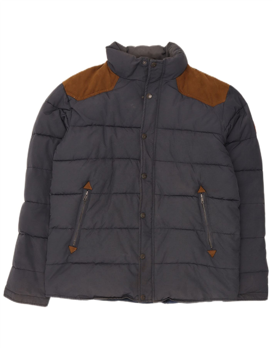 Quiksilver Herren Wattierte Jacke UK 40 Large Marineblau Baumwolle