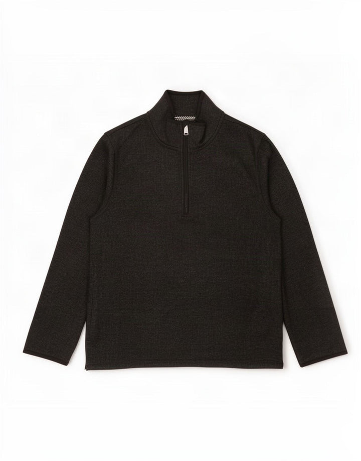 Fat Face Herren-Fleecepullover mit Reißverschluss am Hals, mittelgraues Polyester