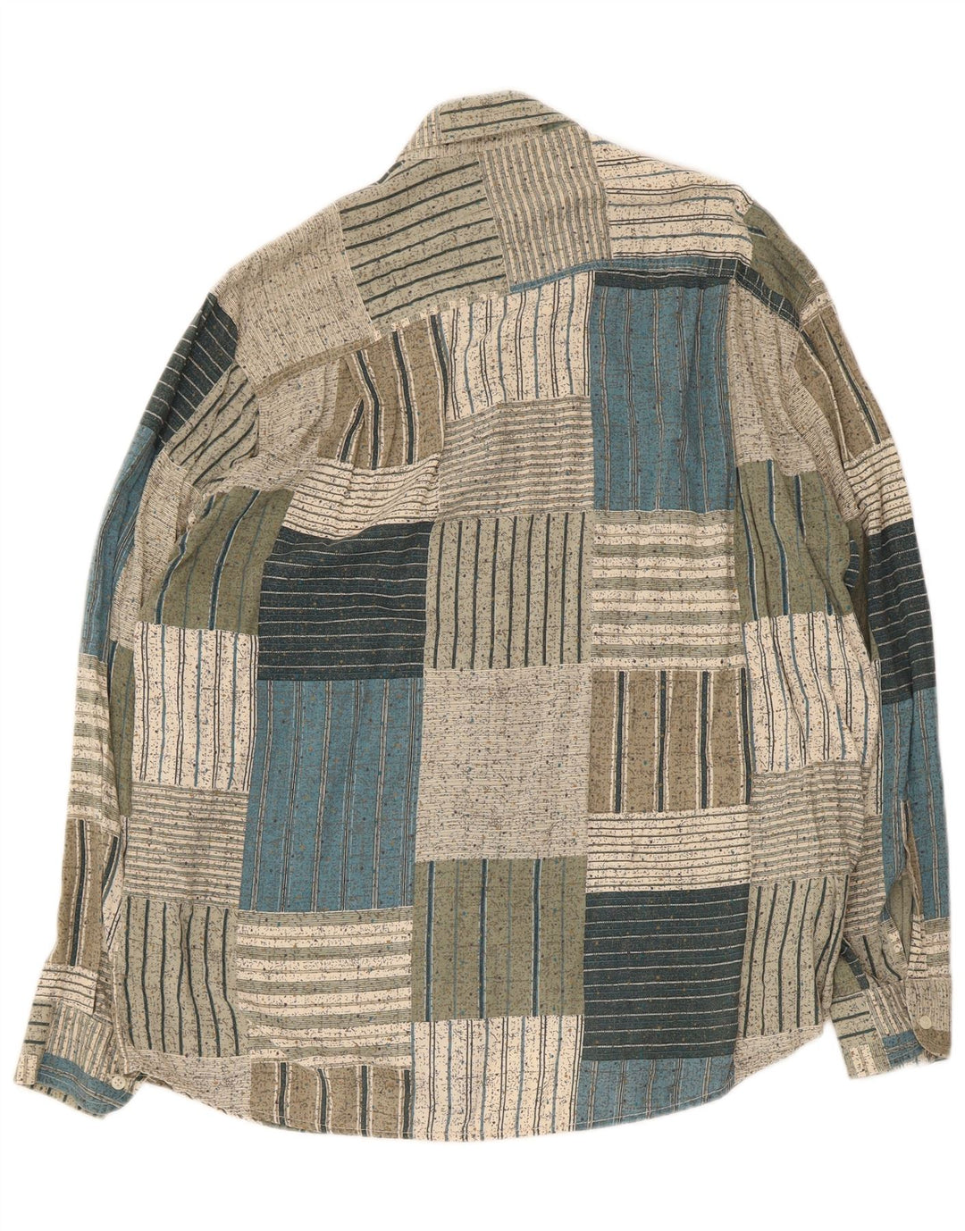 Azzurra Herren-Hemd, groß, grün, Patchwork-Baumwolle