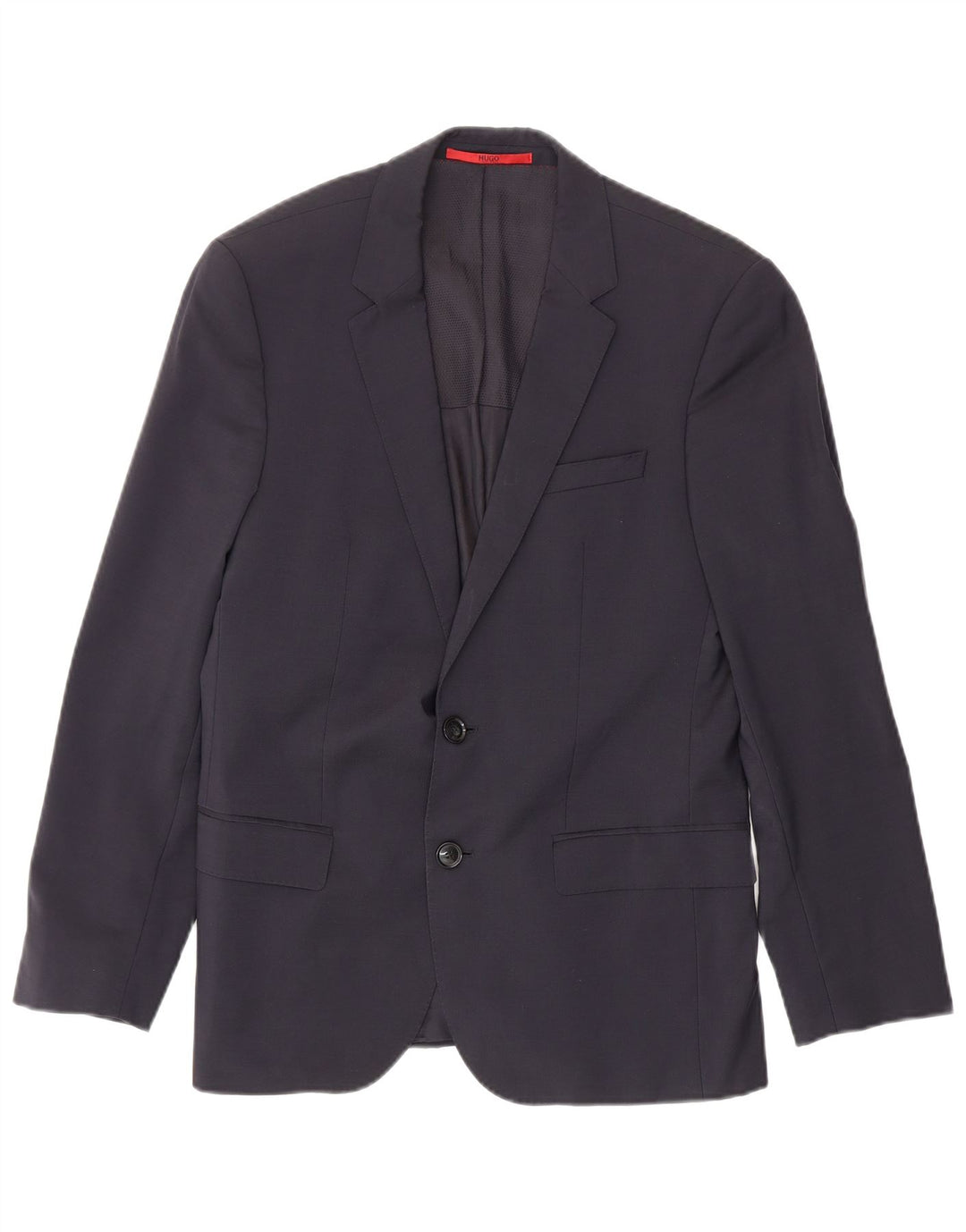 Hugo Boss Herren-Blazer mit 2 Knöpfen, EU 46, klein, marineblaue Schurwolle