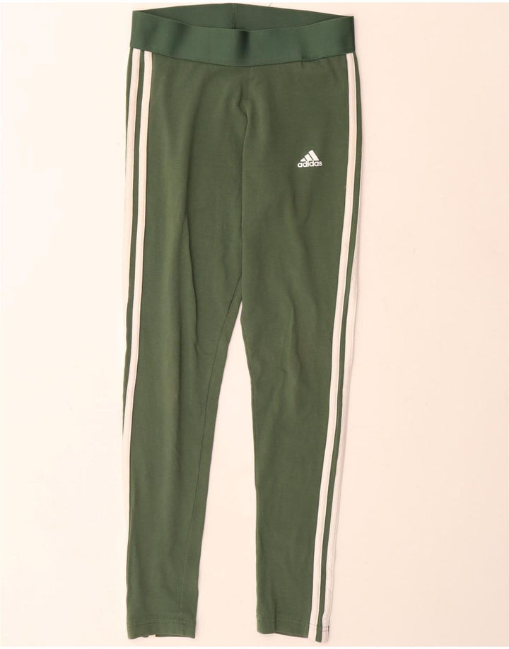 Adidas Damen Leggings UK 8/10 Small Grüne Baumwolle