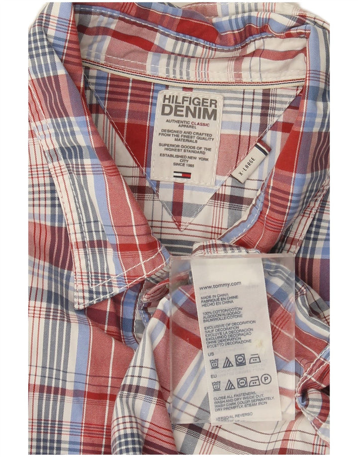 Tommy Hilfiger Herren Slim Fit Hemd XL Mehrfarbig kariert Baumwolle