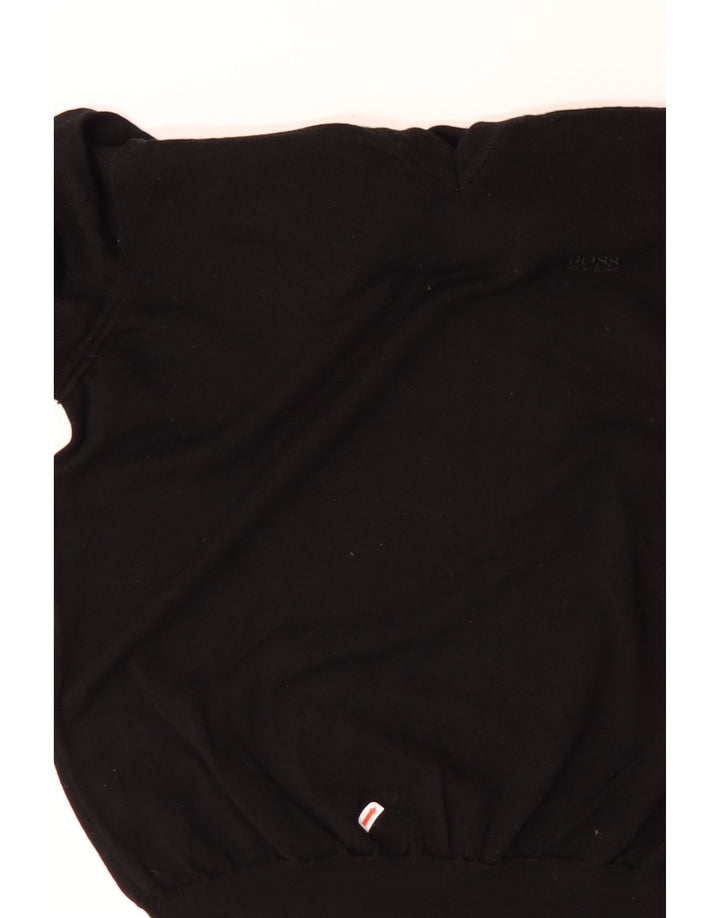 HUGO BOSS Herren-Pullover mit V-Ausschnitt, Mittelschwarz