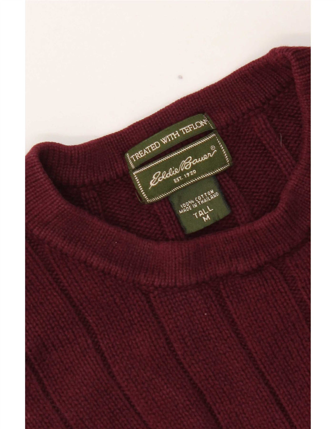 Eddie Bauer Herren-Pullover mit Rundhalsausschnitt, mittelgroß, Burgunderrot, Baumwolle