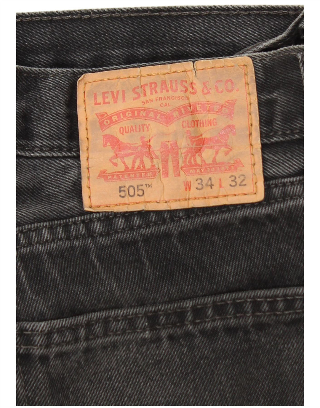 Levi's Herren 505 Straight Jeans W34 L32 Graue Baumwolle