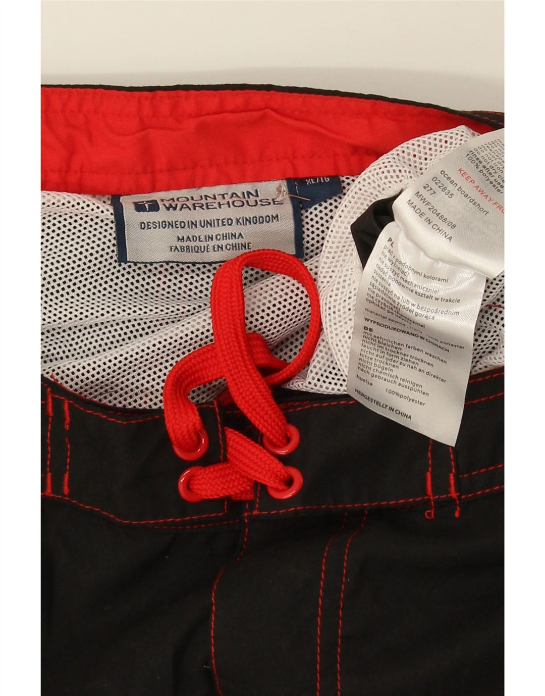 Mountain Warehouse Herren-Cargo-Badeshorts XL, schwarzes Polyester