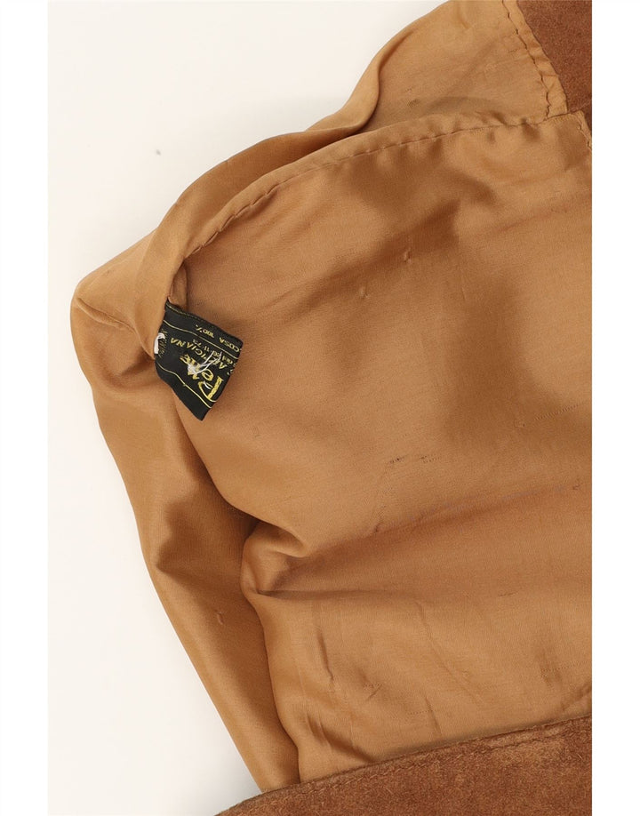VINTAGE Herren Wildlederweste Großes braunes Leder