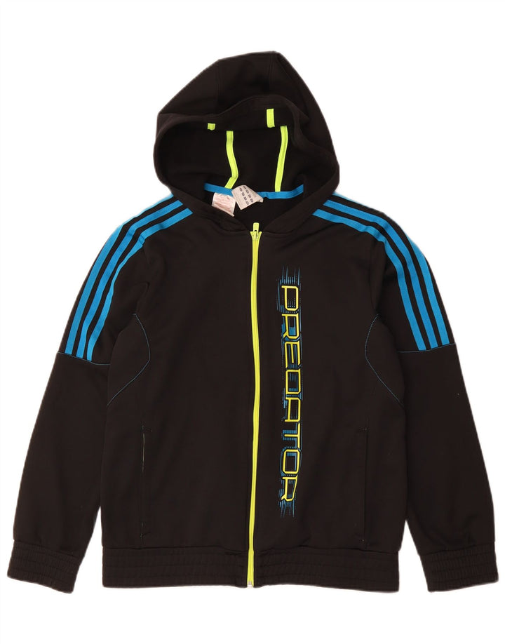 Adidas Jungen Predator Graphic Zip Hoodie Pullover 13–14 Jahre, schwarzes Polyester