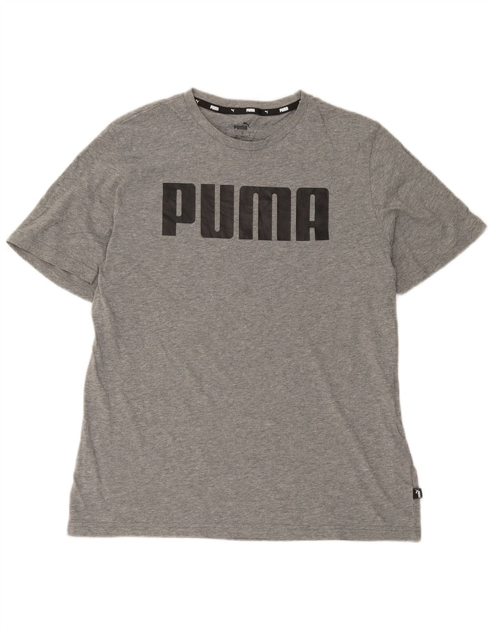 Puma Herren-T-Shirt mit Grafik, groß, aus grauer Baumwolle