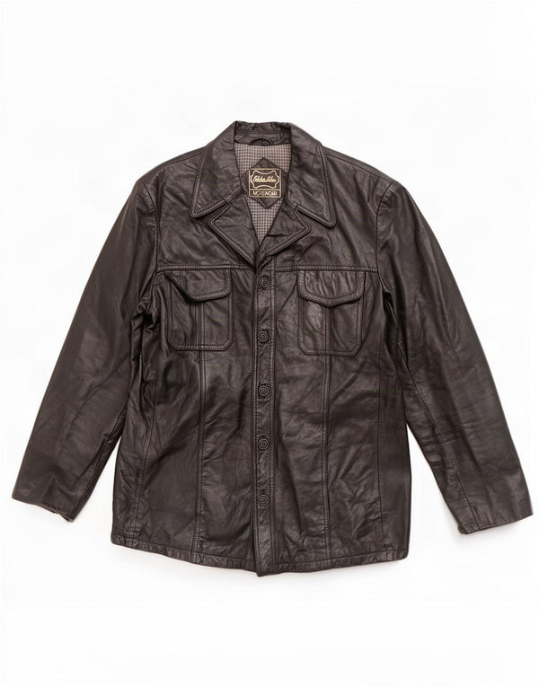 Vintage Herren Lederjacke UK 36 Small Schwarz