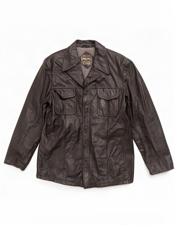 Vintage Herren Lederjacke UK 36 Small Schwarz