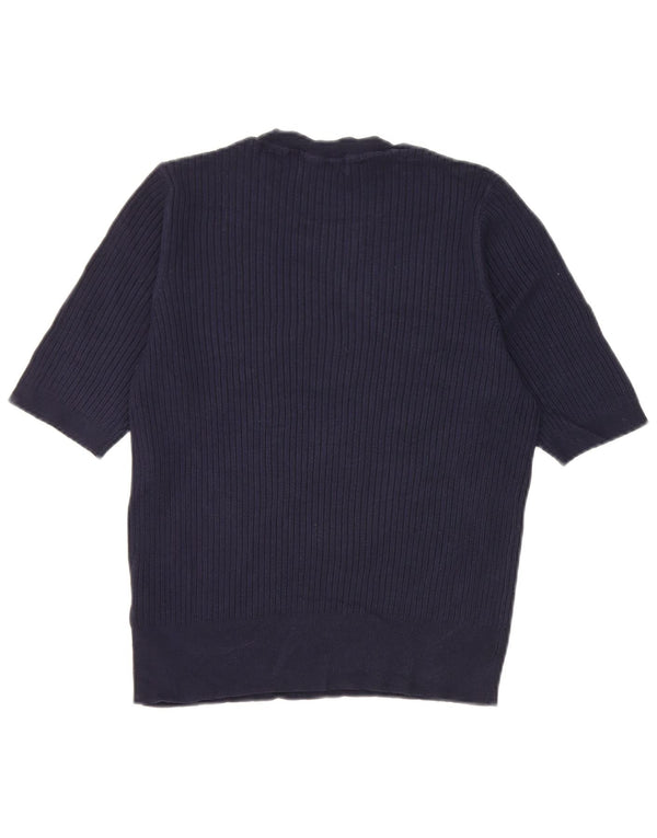 Marks & Spencer Damen T-Shirt Top UK 14 Medium Marineblau Viskose