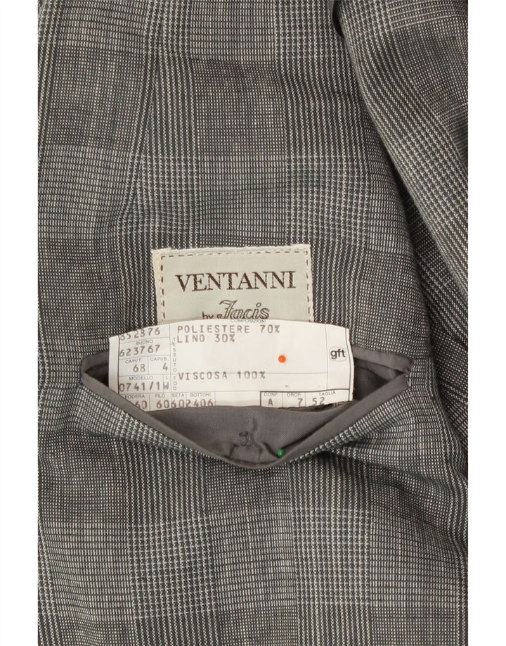 Facis Herren-Blazer mit 2 Knöpfen, IT 52 XL, graues Hahnentritt-Polyester