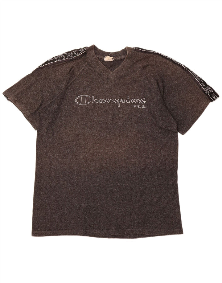 CHAMPION Herren-T-Shirt mit Grafik, XL, Grau, Colourblock-Baumwolle