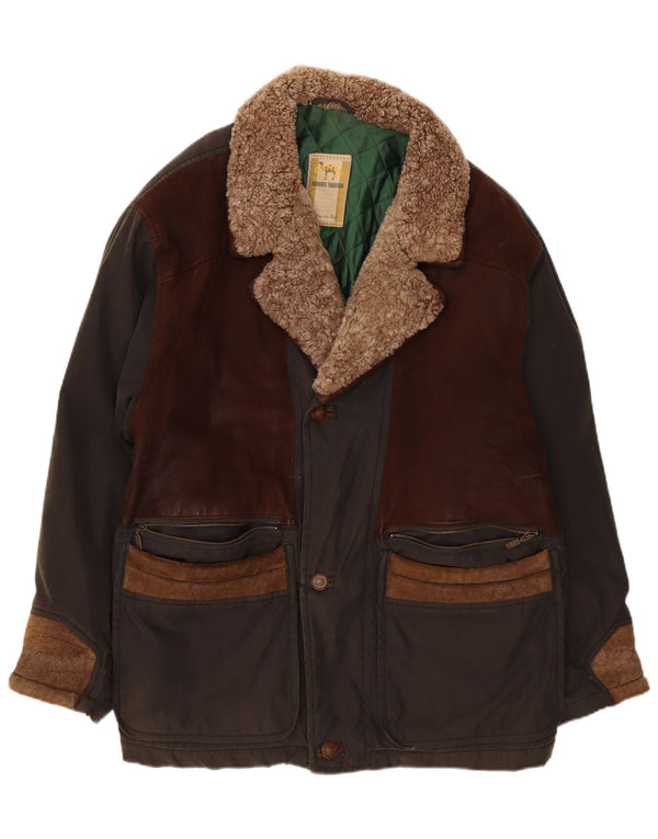 Camel Active Herren-Windbreaker-Mantel IT 56 2XL Khaki Colourblock Baumwolle