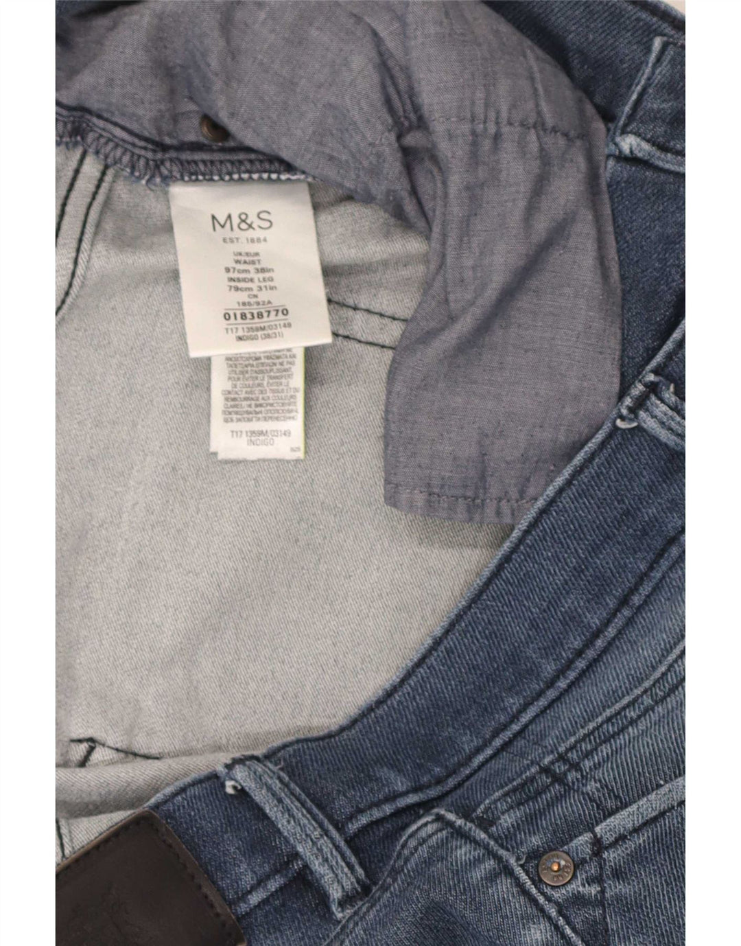 Marks & Spencer Damen Straight Jeans W38 L31 Blaue Baumwolle