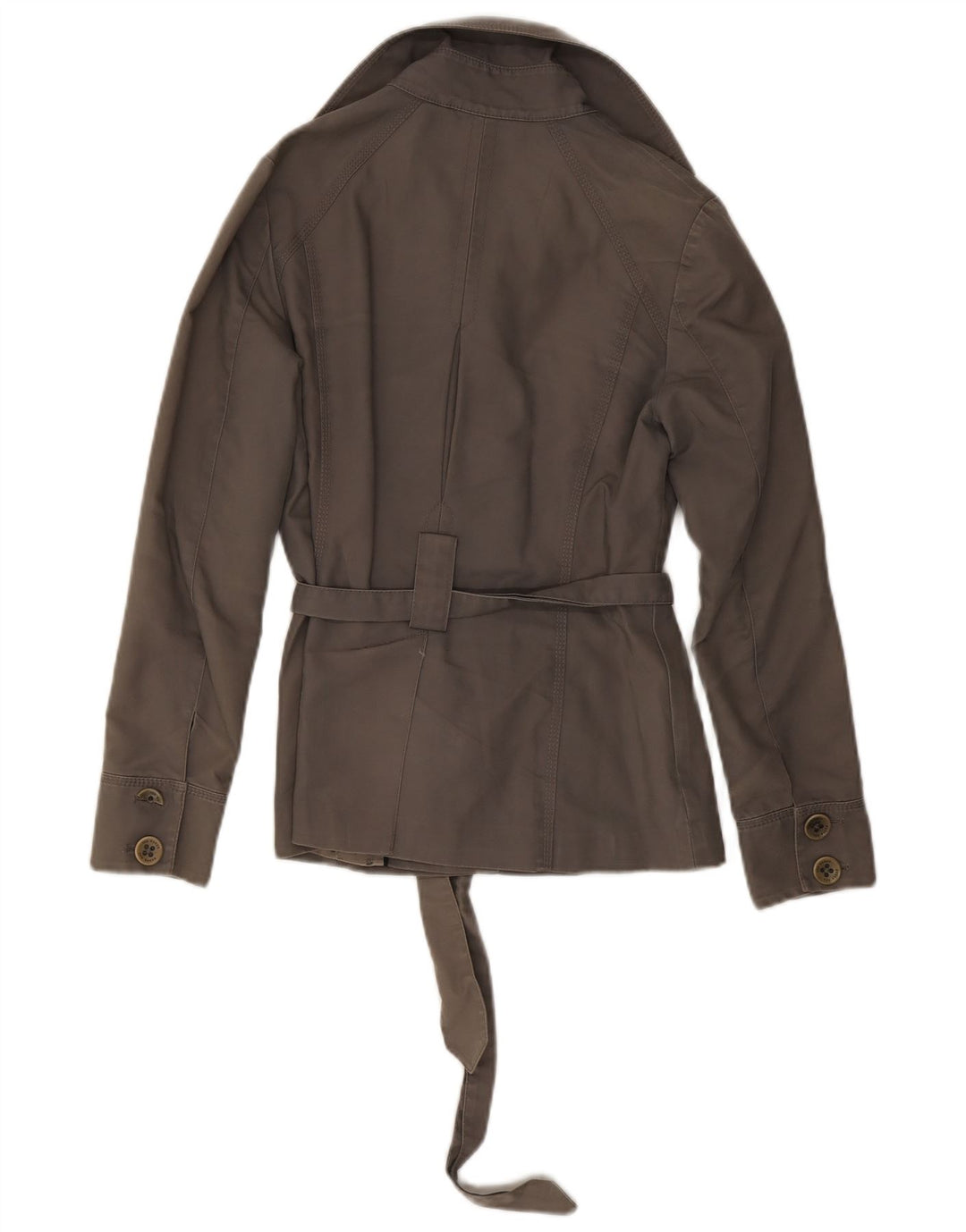 TED BAKER Damen Kurzer Trenchcoat Größe 1 XS Graue Baumwolle