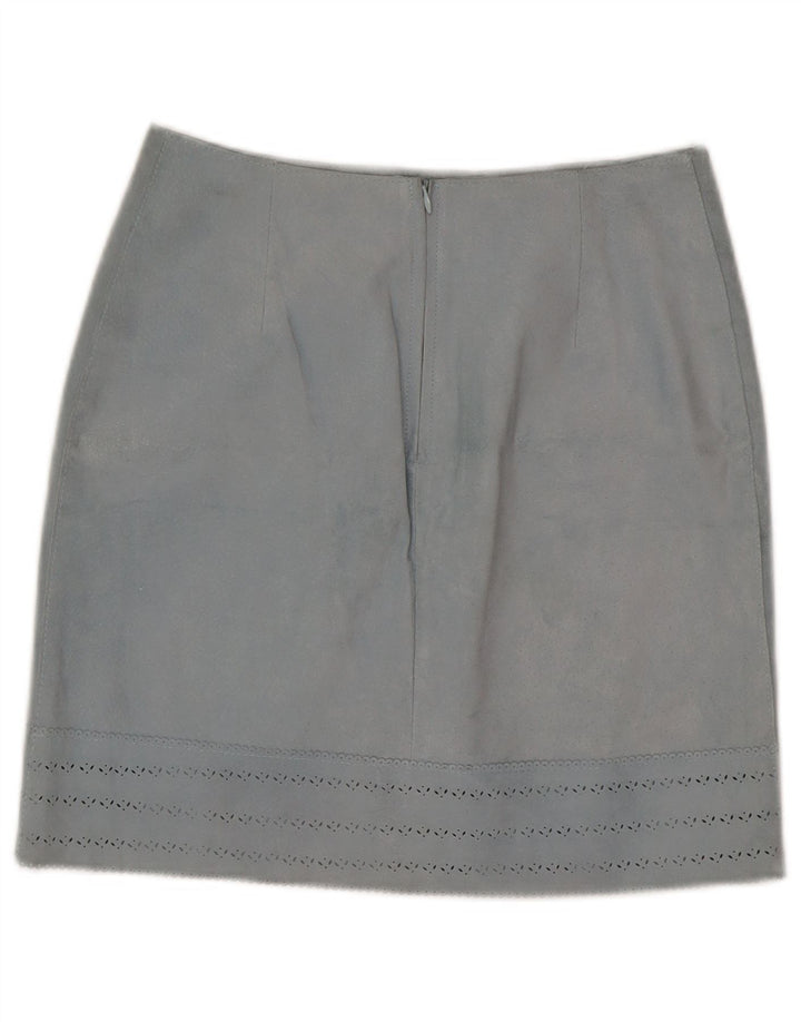 Vintage Damen Lederrock IT 42 Medium W27 Blaues Leder