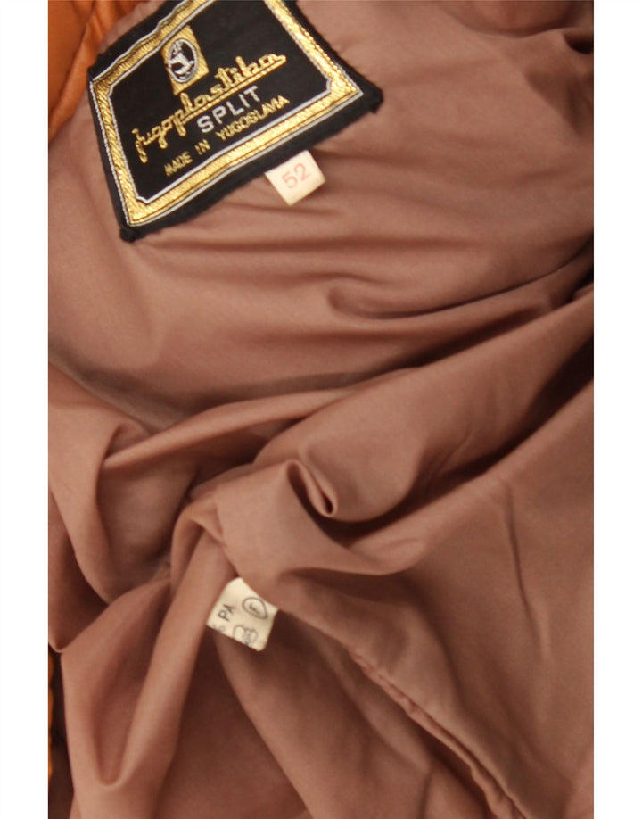 VINTAGE Herren Wattierte Jacke IT 52 XL Orange Colourblock Polyester