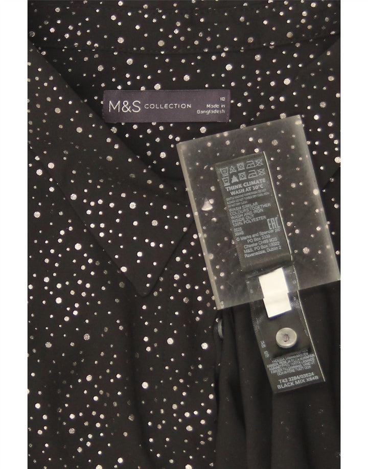 Marks & Spencer Damen-Hemdbluse in Übergröße, Gr. 18, XL, Schwarz gefleckt