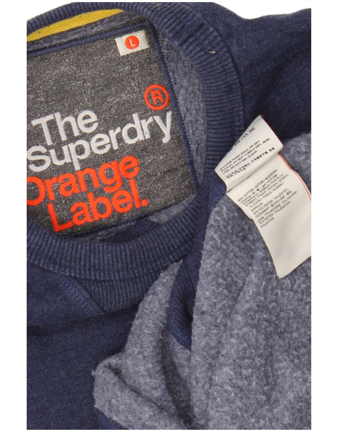 Superdry Herren-Sweatshirt-Pullover, große blaue Baumwolle