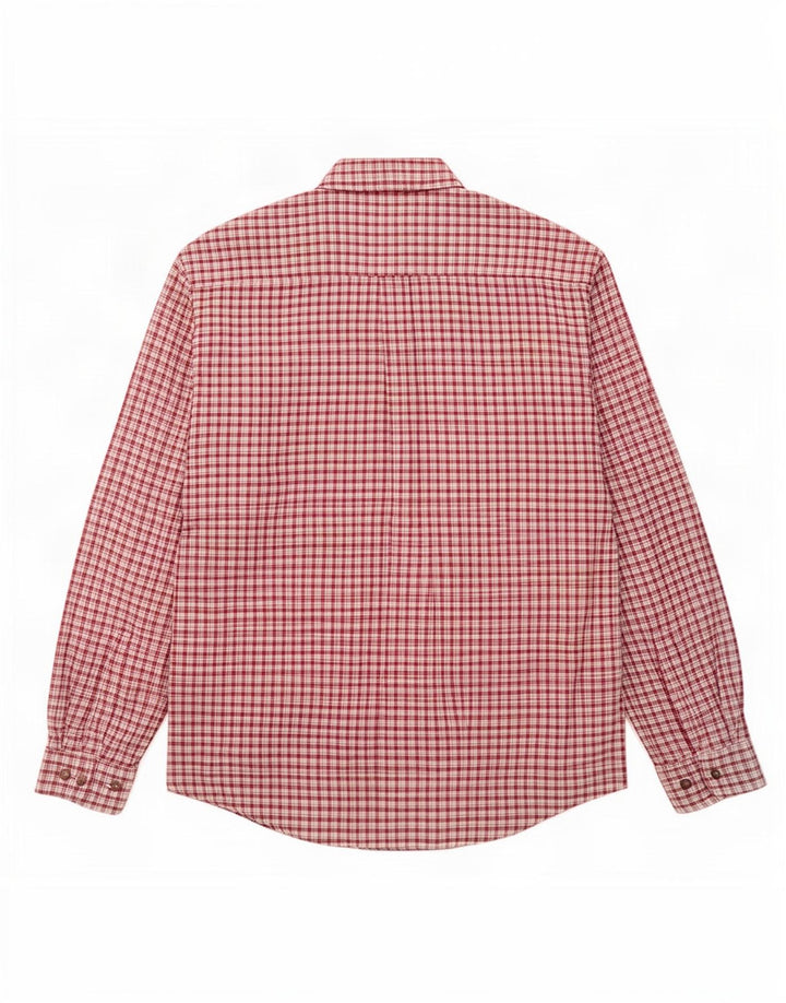 Vintage Herren Flanellhemd XL Burgunderrot kariert