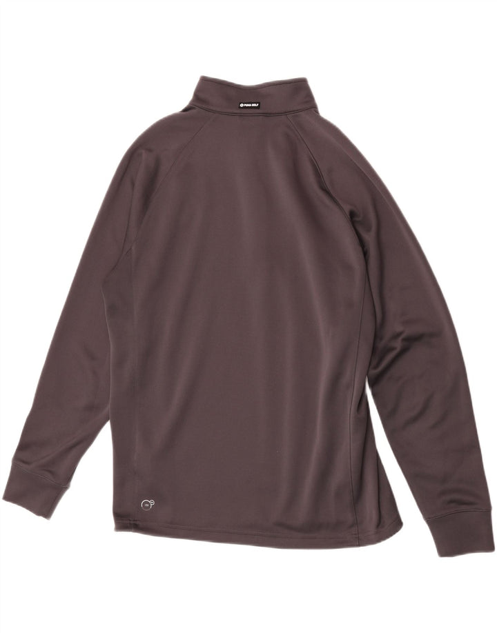 Puma Herren-Pullover-Trainingsanzugoberteil, klein, graues Farbblock-Polyester