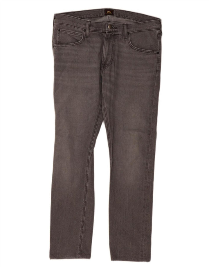 Lee Damen Luke Slim Jeans W33 L29 Graue Baumwolle