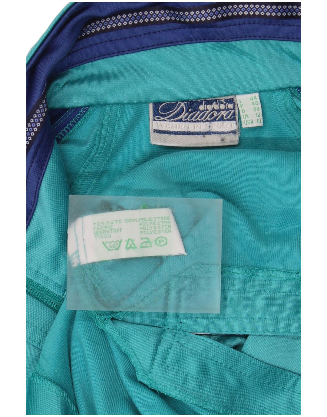 Diadora Damen-Trainingsanzug-Top-Jacke, UK 12, Mitteltürkis, Farbblock