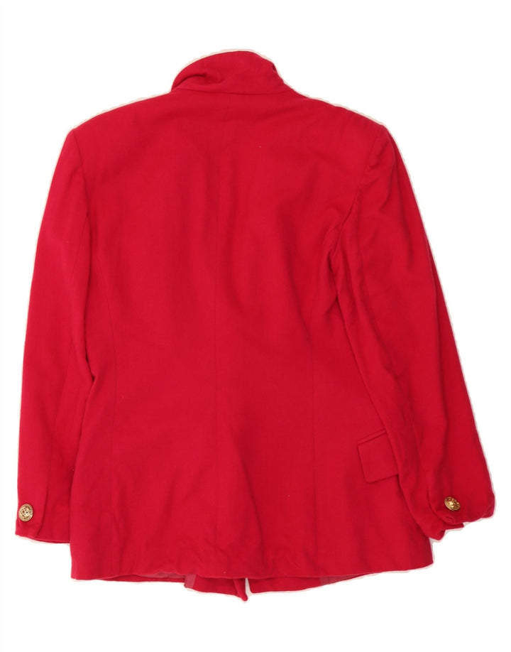VALENTINA'S Womens 2 Button Blazer Jacket IT 42 Medium Red Virgin Wool Vintage Valentina's and Second-Hand Valentina's from Messina Hembry 