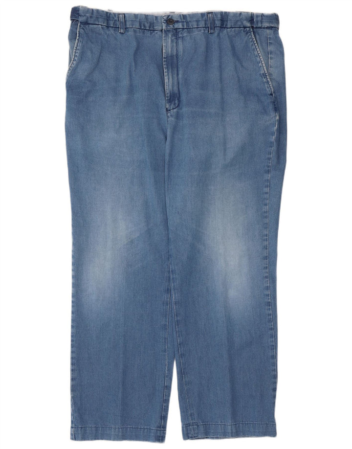 Marks & Spencer Herren Blue Harbor Straight Jeans W42 L28 Blaue Baumwolle