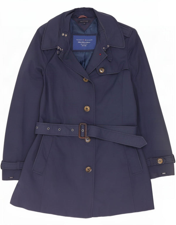 Tommy Hilfiger Damen Trenchcoat UK 14 Große marineblaue Baumwolle