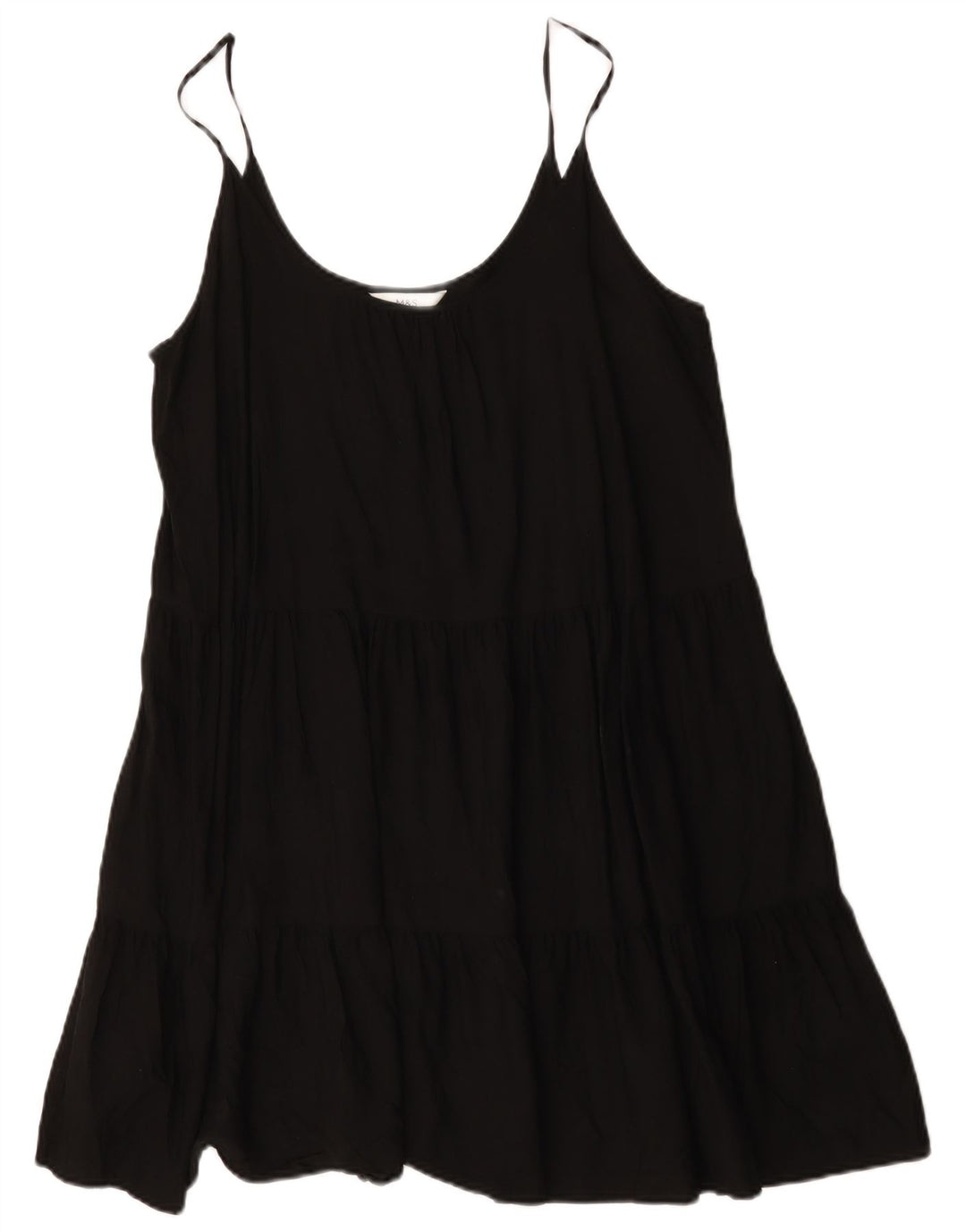 Marks & Spencer Damen Sommerkleid UK 18 XL Schwarz Viskose
