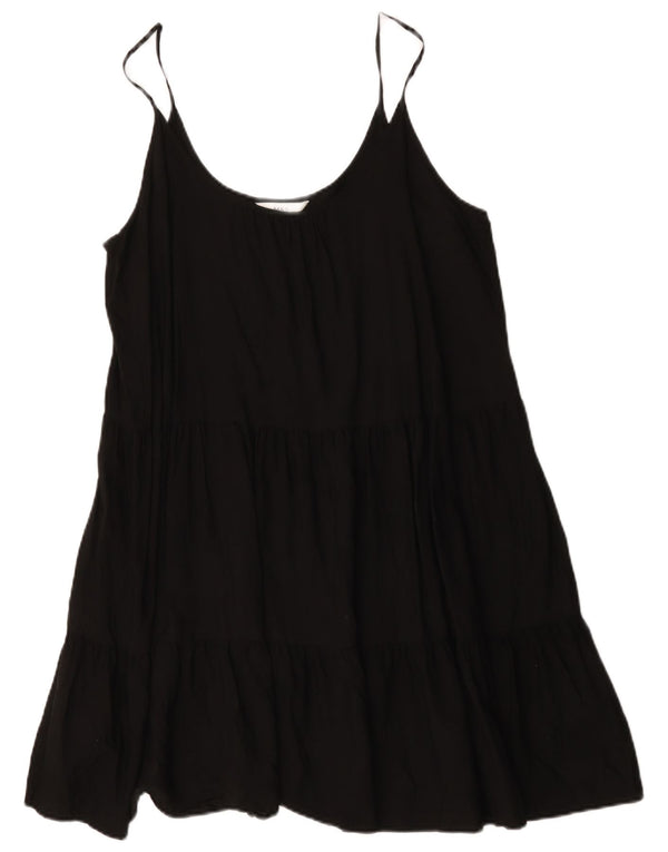 Marks & Spencer Damen Sommerkleid UK 18 XL Schwarz Viskose