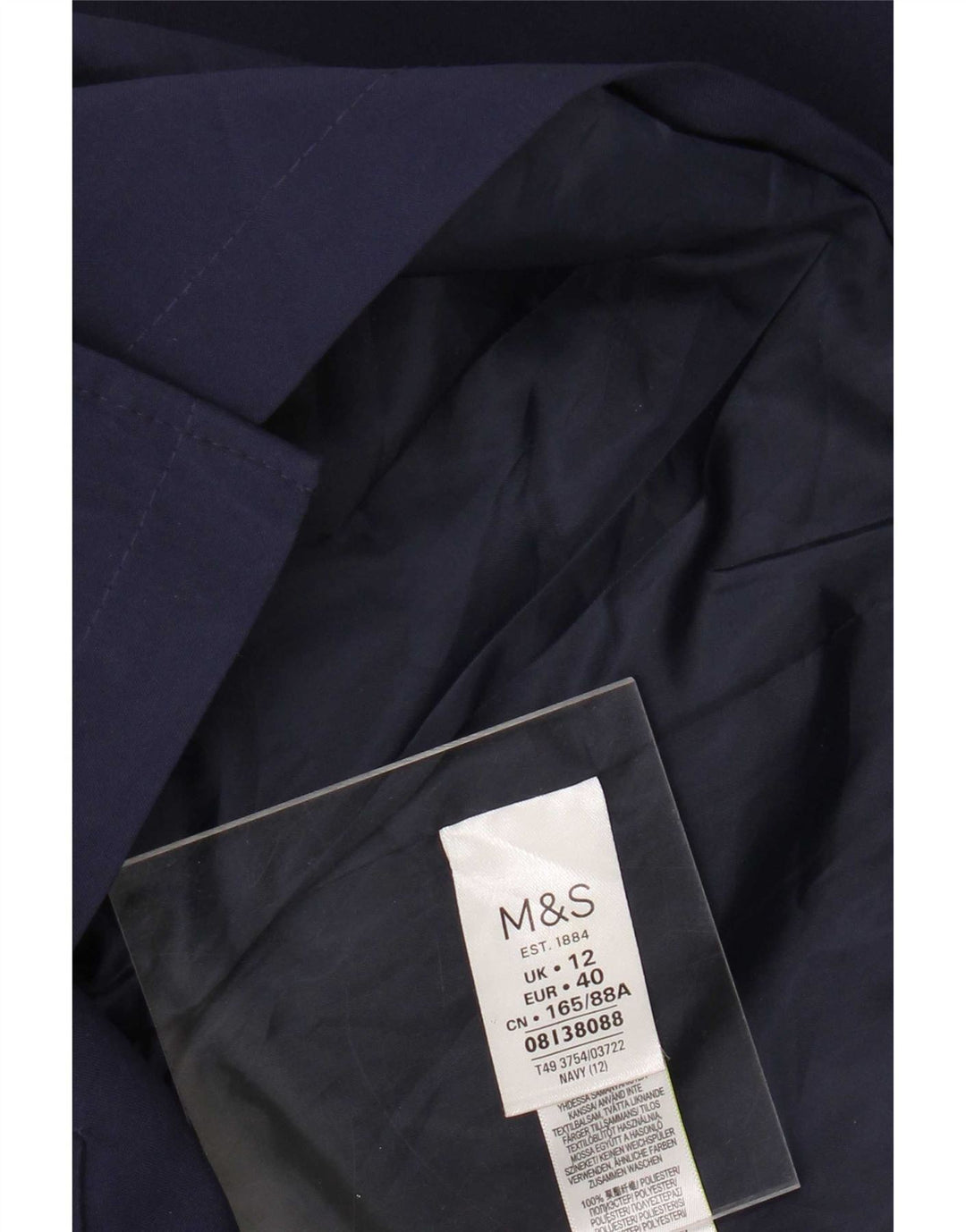 Marks & Spencer Damen Trenchcoat UK 12 Medium Marineblau Polyester