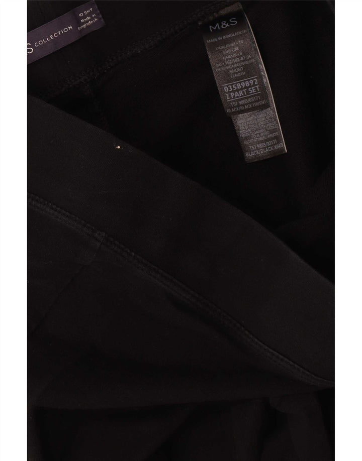 Marks & Spencer Damen Leggings UK 10 Small Schwarz Baumwolle