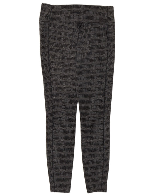 Nike Damen Dri Fit Leggings UK 12 Mittelgraue geometrische Baumwolle