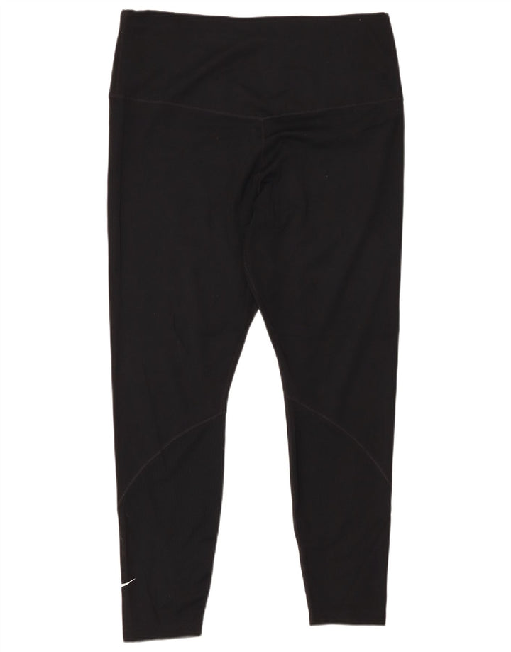 NIKE Damen Dri Fit Crop Leggings UK 18 XL Schwarz Polyester