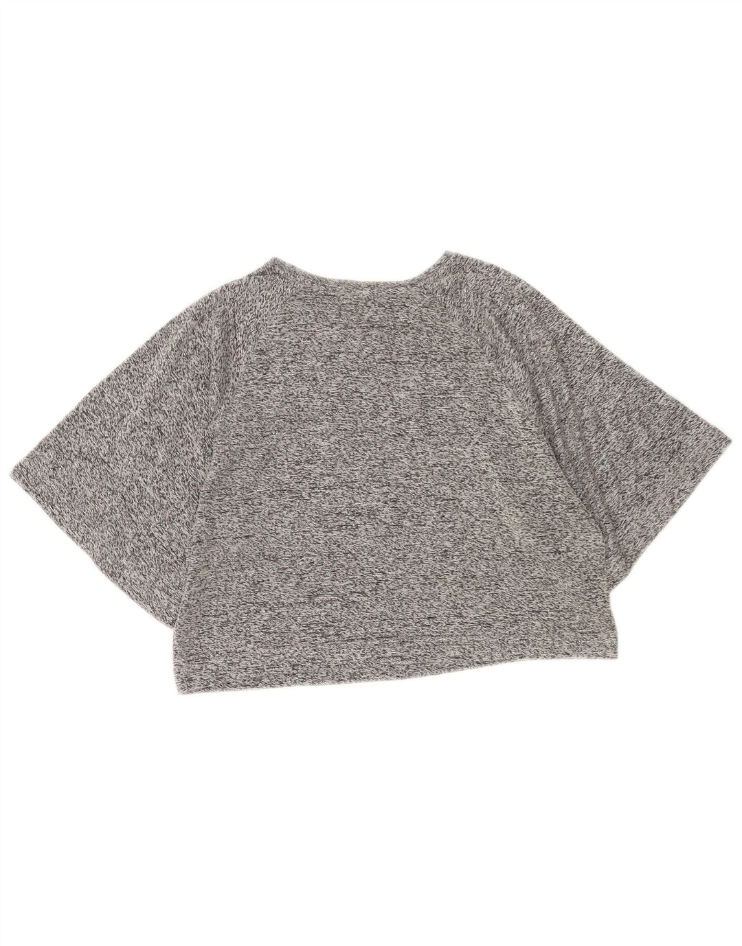 Zara Damen Crop T-Shirt Top UK 14 Mittelgrau meliert