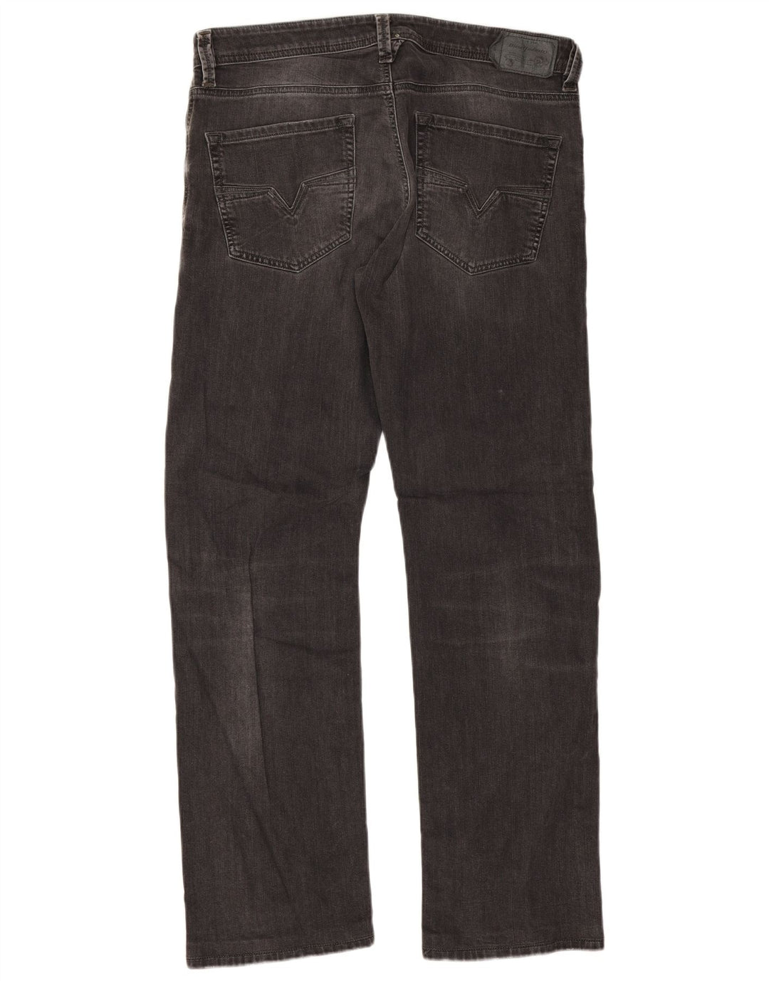 Diesel Herren Larkee Regular Straight Jeans W34 L32 Graue Baumwolle