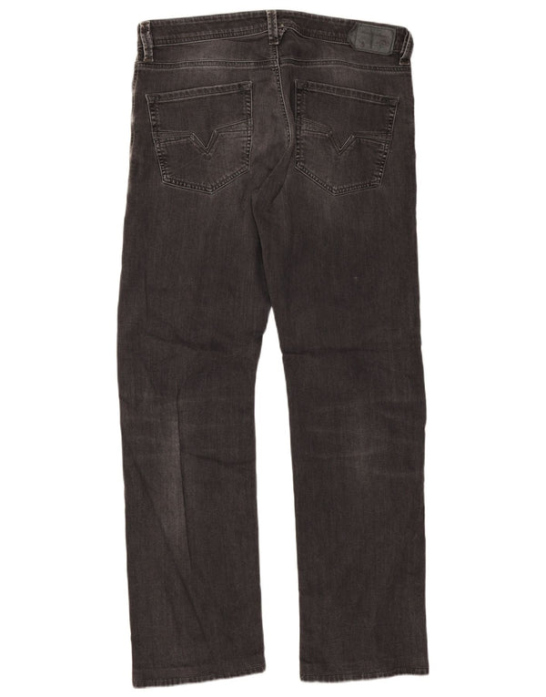 Diesel Herren Larkee Regular Straight Jeans W34 L32 Graue Baumwolle